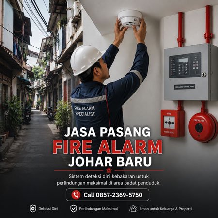 jasa pasang fire alarm johar baru jakarta pusat area padat permukiman
