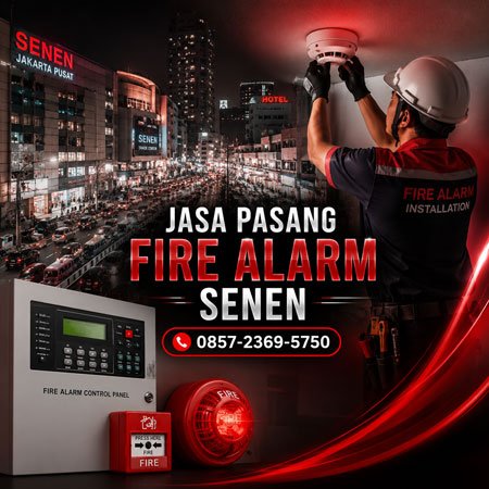 Jasa pasang fire alarm Senen Jakarta Pusat profesional untuk gedung, hotel, kantor, ruko, dan area komersial.