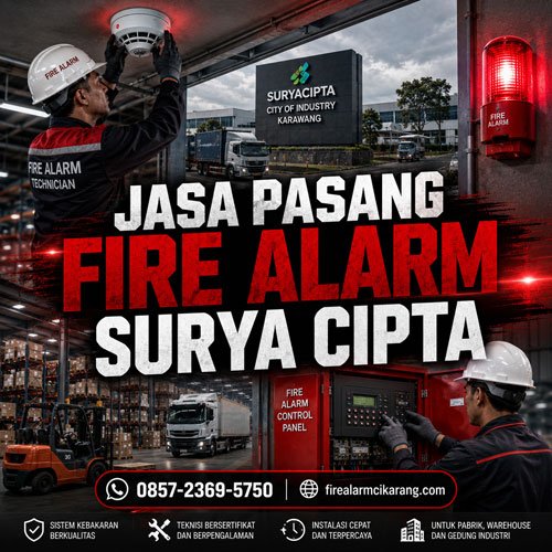 Jasa Pasang Fire Alarm Surya Cipta Karawang untuk pabrik warehouse dan gedung industri